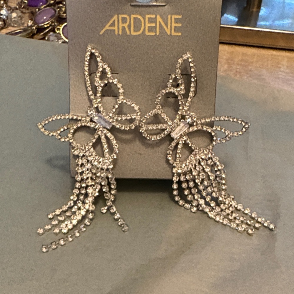 Ardene New on card crystal butterfly earrings